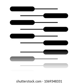 Double piano keyboard icon. Duet. Competition, Vertical view. Bl