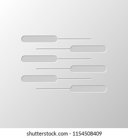 Double piano keyboard icon. Duet. Competition, Vertical view. Paper design. Cutted symbol. Pitted style