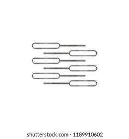 Double piano keyboard icon. Duet. Competition, Vertical view. Dotted outline silhouette with shadow on white background