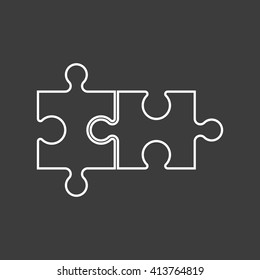 Double piece flat puzzle round infographic presentation. 2 step circle business diagram. Two section compare service banner. Vector illustration template shape . 3d Abstract Background
