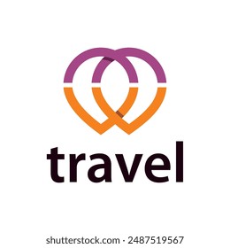 Double pin logo. Suitable for travel agency logo and travel blog logo