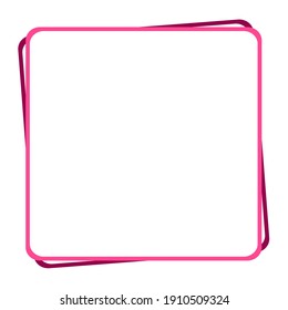 Double Pink Magenta Vector Frame, Empty Vector Frame, Minimalistic Design, Minimalist Frame, Simple Square Frame, Sticky Note Vector, Instagram Post, Facebook Icon, Linkedin Cover, Valentine Card