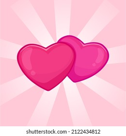 Logo de doble color rosa y rojo