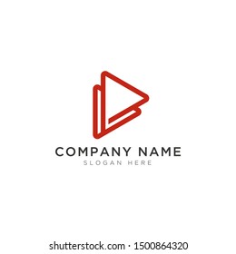 Double Play Button Abstract Logo Template Design Vector, Emblem, Design Concept, Creative Symbol, Icon