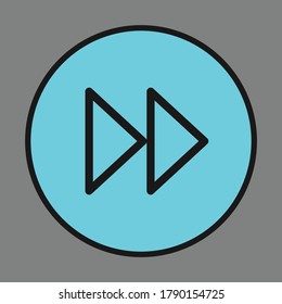 Double Play Button Icon. Double Play Icon Vector. Vector Simple Icon