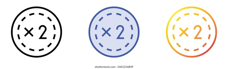 double point icon. Linear, Blue Fill and Gradient Style Design Isolated On White Background