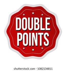 Double points label or sticker on white background, vector illustration
