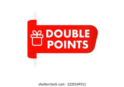 Double points .Red pop up stickers for modern web banner, red discount gift. Vector illustration