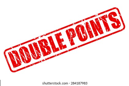 Double Points Red Stamp Text On White