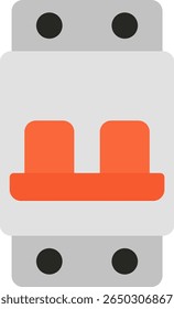 Double pole circuit breaker vector icon – electrical schematic symbol for CAD designs, engineering apps, or safety manuals