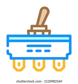 double pole single throw switch electronic part color icon vector. double pole single throw switch electronic part sign. isolated symbol illustration