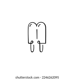 Double Popsicle Line Style Icon Design