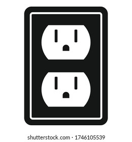 Double power socket icon. Simple illustration of double power socket vector icon for web design isolated on white background