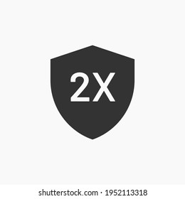 Plantilla de vectores de diseño de logotipo de doble protección. Logotipo de escudo doble