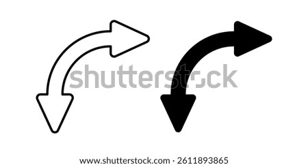 Double quarter circle arrow icon set. perfect for your design project