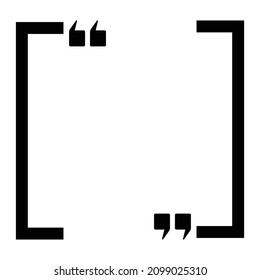 Double quotation marks and parentheses icons. Simple vectors.