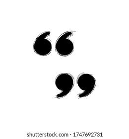 double quote mark icon filled sketch, left and right, vector design inspiration