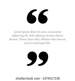 double quote mark icon, left and right, vector design inspiration