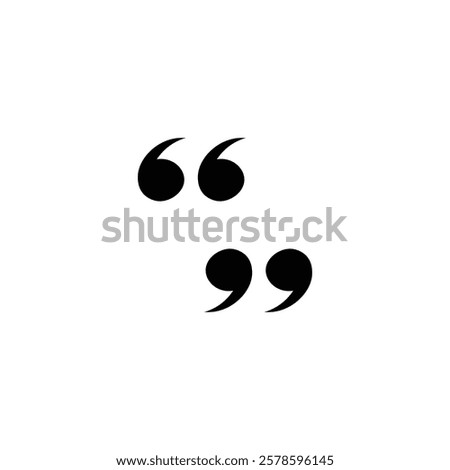 double quote mark icon, left and right, vector design inspiration