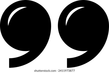 Double quote mark icon symbol flat isolated on white background vector design