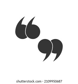 Double quote mark icon. Vector icons. Left and right quote mark. Quotation mark symbols