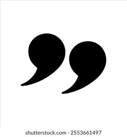 Double quote marks icon silhouette vector illustration design on white background.