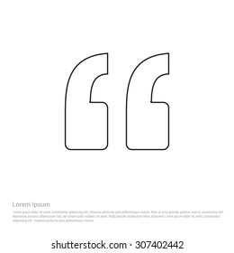 Double quote Outline Icon - Vector Illustration - Flat pictogram icon