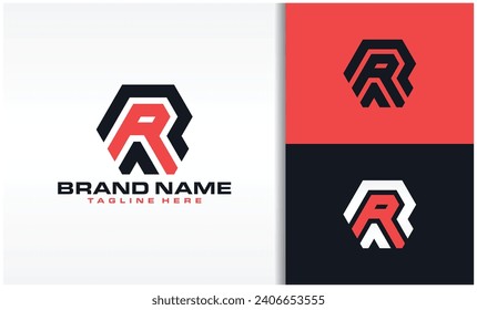 Double R hexagon logo Vector