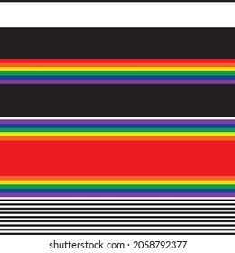 Double Rainbow striped seamless pattern design for fashion textiles and graphics