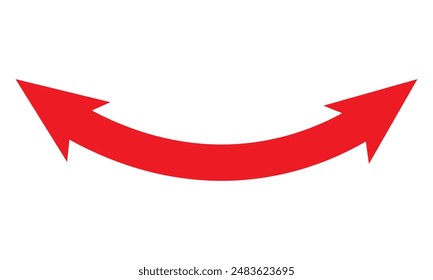 Double Red arrow icon. Long arrow vector icon. white horizontal double arrow eps10