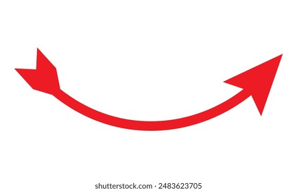 Icono de flecha roja doble. Icono de Vector de flecha larga. flecha doble Horizontal blanca eps10