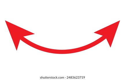 Double Red arrow icon. Long arrow vector icon. white horizontal double arrow eps10