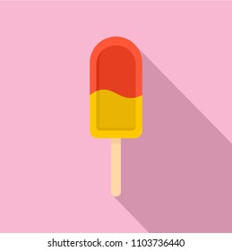 Double red ice cream icon. Flat illustration of double red ice cream vector icon for web design