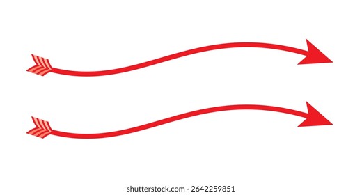 double Red Long arrow to the left. Red arrow isolated on white background. Long double red arrow vector design for website, app and logo design. Dual sided arrow vector, icon, silhouette design.