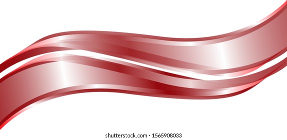 Double red metallic curve shape  overlap