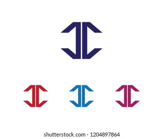 Double reflected letter C vector logo