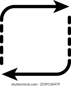 Double reverse arrow icon. Replace ,exchange symbol. Vector illustration