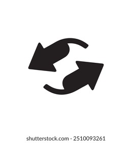 Double reverse arrow icon. Simple solid style. Exchange, switch, replace, return , repeat concept , Vector illustration isolated on white background , PNG Background