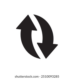 Double reverse arrow icon. Simple solid style. Exchange, switch, replace, return , repeat concept , Vector illustration isolated on white background , PNG Background