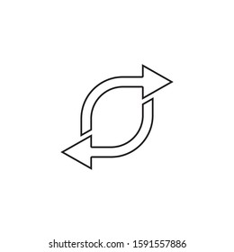 Double reverse arrow. Replace icon. Exchange sign isolated on white background. Vector illustration
