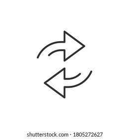 double reverse arrow, replace icon, exchange linear sign on white background - editable vector illustration eps10