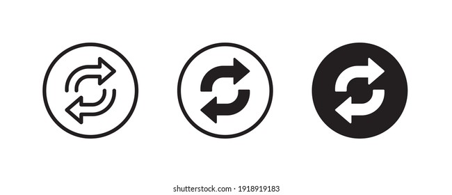 doble flecha de marcha atrás, icono de reemplazo, intercambio, dinero de reembolso en efectivo, icono de conversión, comercio, botón de iconos de retorno, vector, signo, símbolo, logotipo, ilustración, trazo editable, estilo de diseño plano aislado