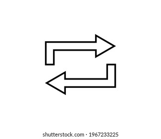 double reverse arrow, replace icon, exchange linear sign on white background - editable vector illustration eps10.
