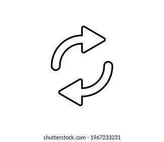 double reverse arrow, replace icon, exchange linear sign on white background - editable vector illustration eps10.