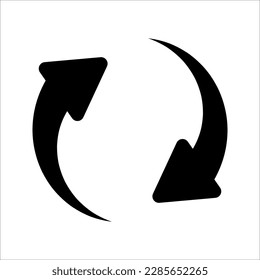 double reverse arrow, replace icon, exchange linear sign, vector illustration on white background