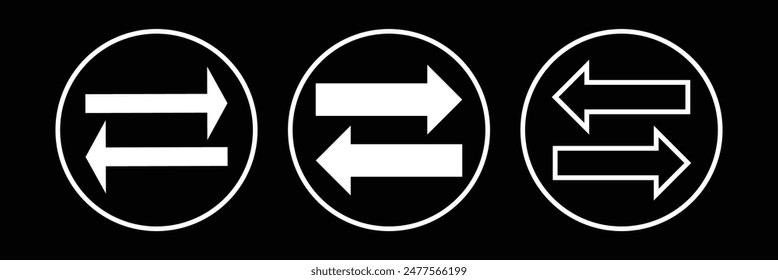 double reverse arrow, replace icon, exchange linear sign on white background - editable vector illustration. Transfer icon.