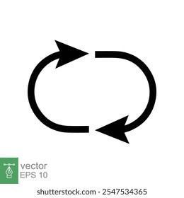 Double reverse arrow, replace icon. Simple outline style. Transfer, switch, swap, flip, change, exchange linear sign on white background. Thin line vector illustration. EPS 10.