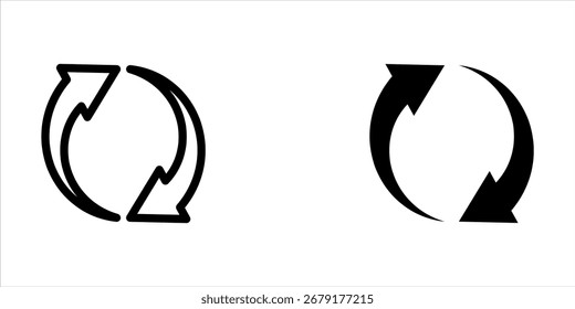 double reverse arrow, replace icon set, exchange linear sign, vector illustration on white background