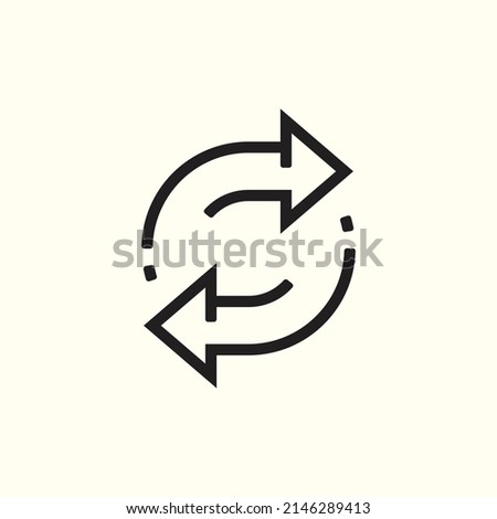 Double reverse arrow, replace icon, exchange linear sign on white background - Editable vector illustration. EPS-10