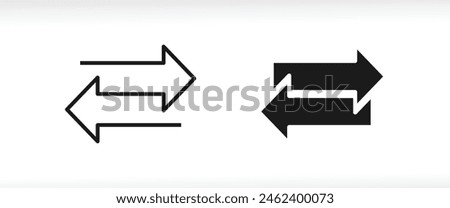 double reverse arrow, replace icon, exchange, Cashback Refund money, convert icon, trade, return icons button, vector, sign, symbol, logo, illustration, editable stroke, flat design style isolated